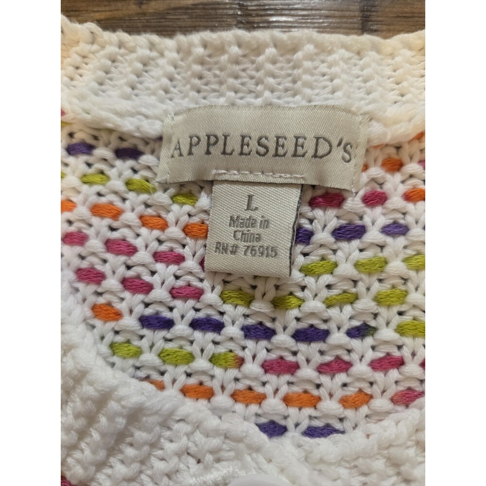 Appleseeds Cardigan Sweater Size Large Multicolored